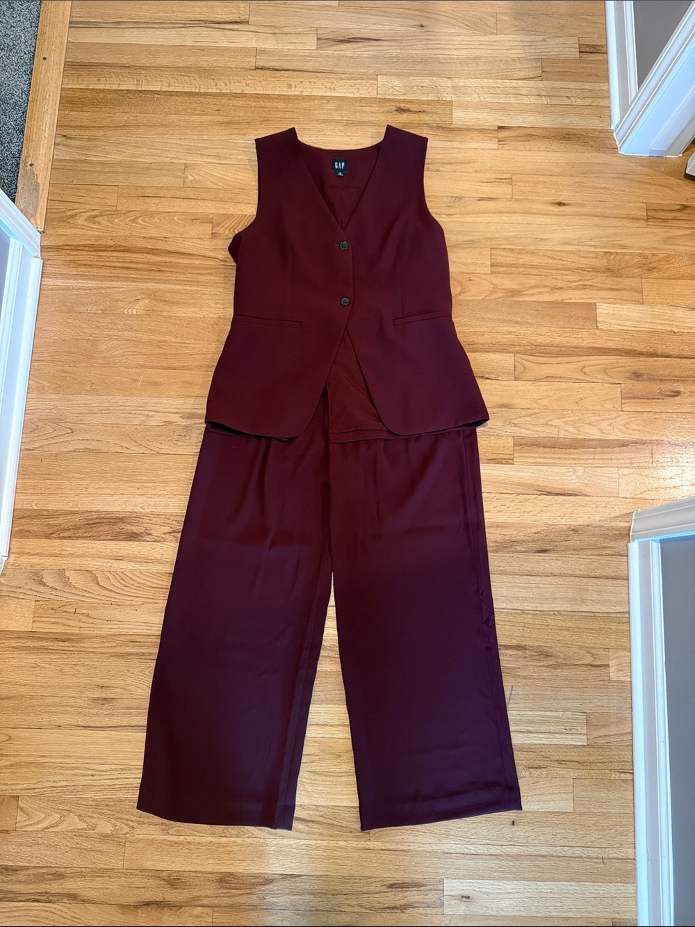 GAP Women's Burgundy Vest & Trousers Set